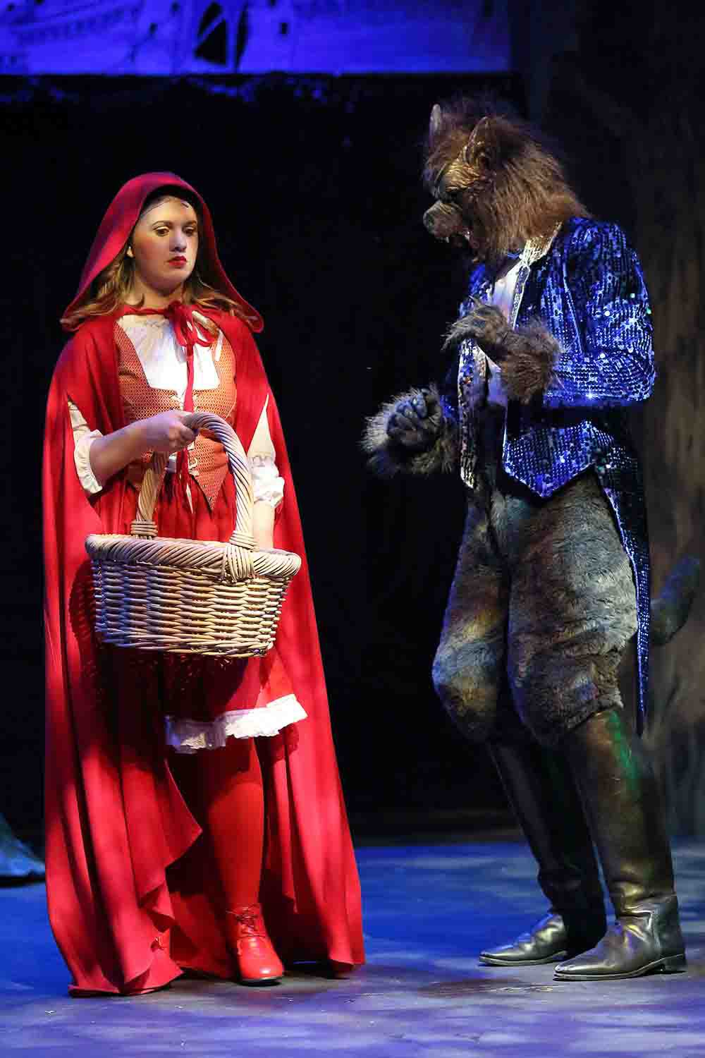 Little Red Riding Hood wolf coat costume. Scene from Into The Woods.